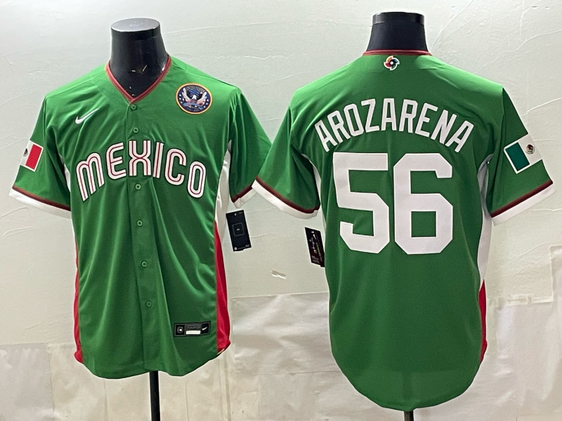 Men 2026 World Cub USA #56 Arozarena green Nike MLB Jersey 005